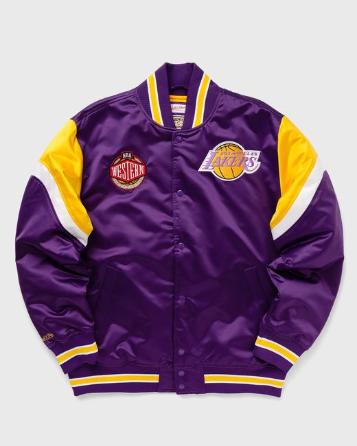 Mitchell & Ness NBA HEAVYWEIGHT SATIN JACKET LOS ANGELES LAKERS male Bomber JacketsTeam Jackets now available