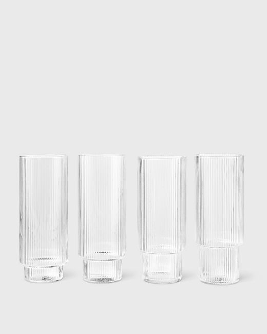 Ferm Living Ripple Long Drink Glasses Set of 4 male Tableware now available