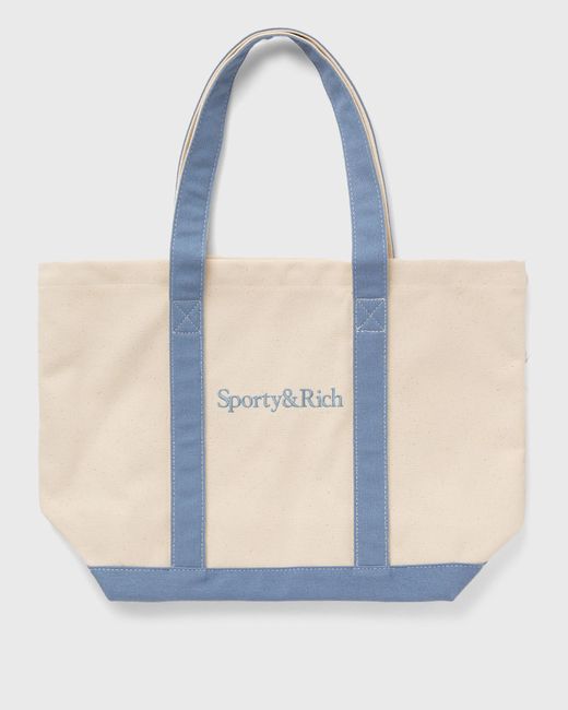 Sporty & Rich Serif Logo Two Tone Tote male Shopping Bags now available