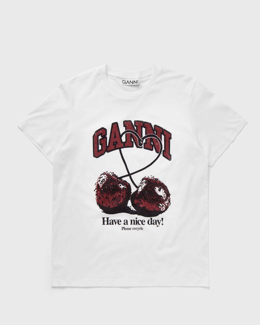 Ganni Basic Jersey Cherry Relaxed Tee female Shortsleeves now available