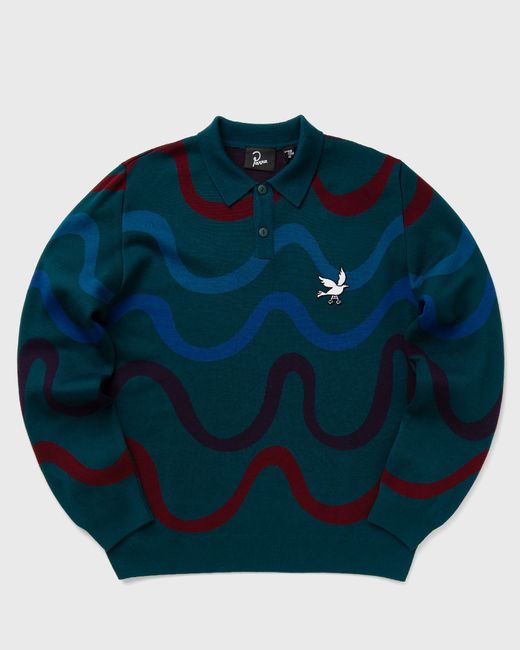 By Parra Colored soundwave knitted polo pullover male Pullovers now available