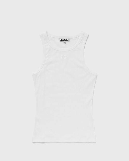 Ganni Soft Cotton Rib Tank Top female Tops Tanks now available