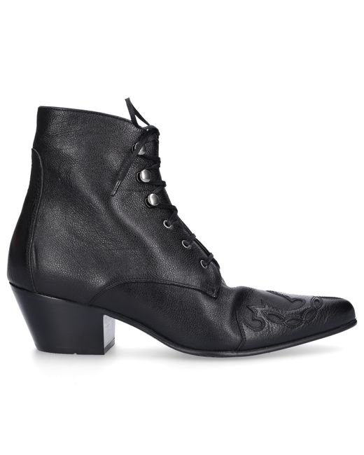 Saint Laurent Ankle Boots REBECCA 60 calfskin Embroidery Logo