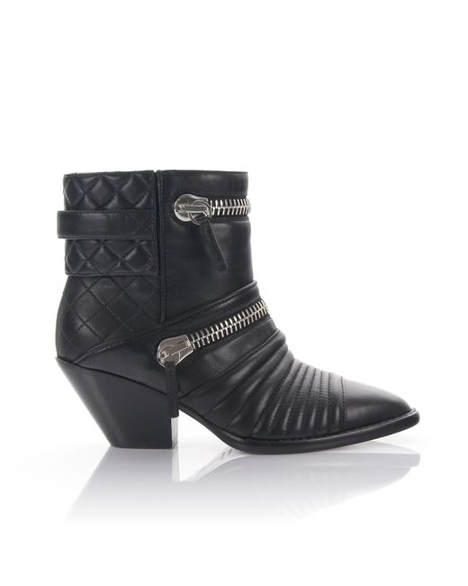 Giuseppe Zanotti Design Ankle Boots nappa leather Decorative zipper