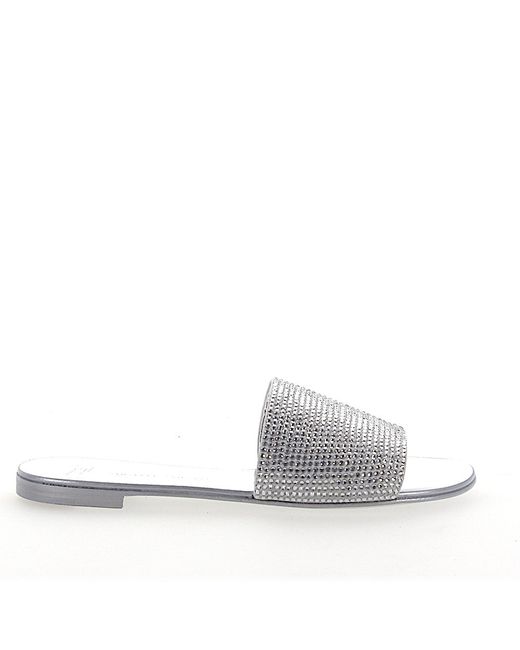 Giuseppe Zanotti Design Sandals ROLL 10 Strass light grey