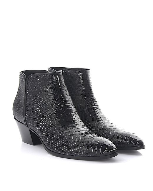 Giuseppe Zanotti Design Boots Daddy leather snake embossment