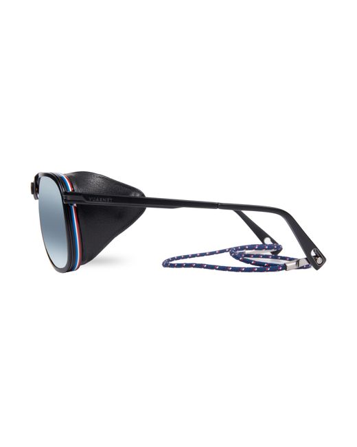 Vuarnet Polarized Sunglasses GLACIER XL steel acetat black french flag