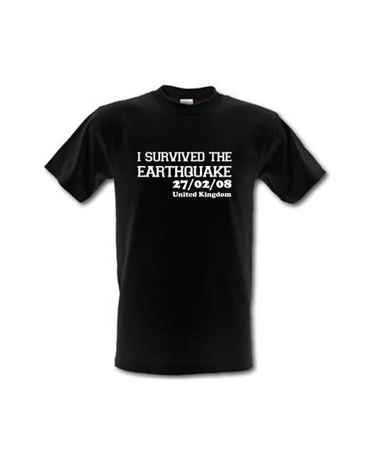 CharGrilled I Survived The Earthquake 27/02/08 UK male t-shirt.