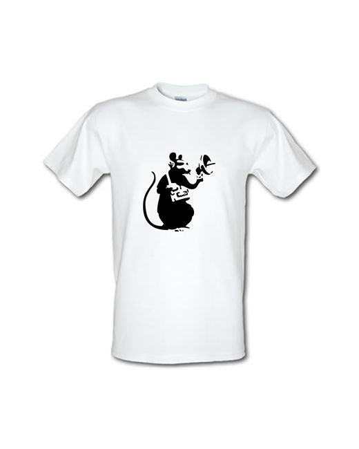 CharGrilled Banksy Listening Rat male t-shirt.