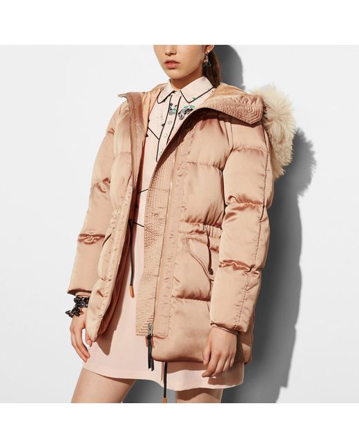 Coach Puffer Parka With Shearling