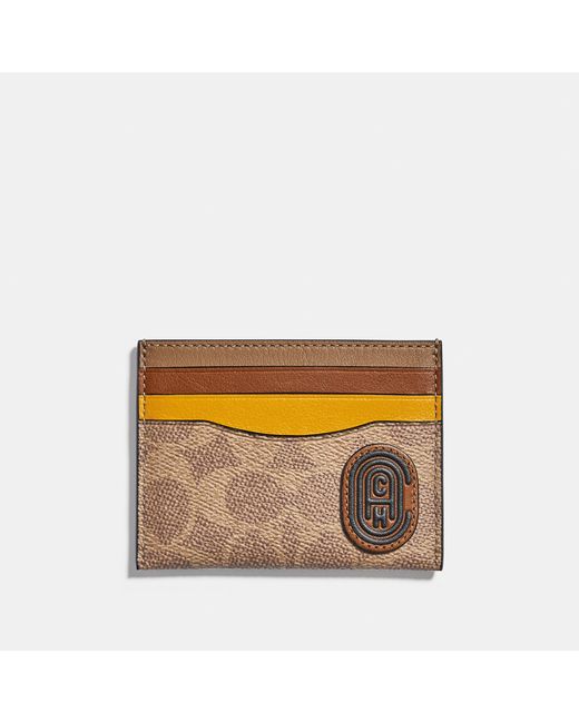 Coach Card Case In Colorblock Signature Canvas With Patch
