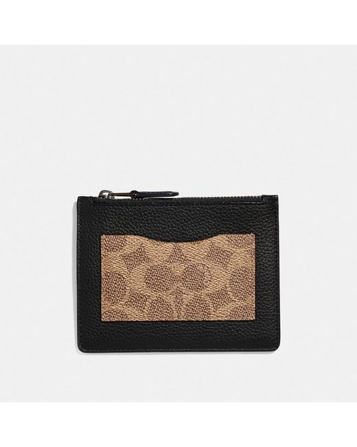 Coach Large Card Case With Signature Canvas Blocking in