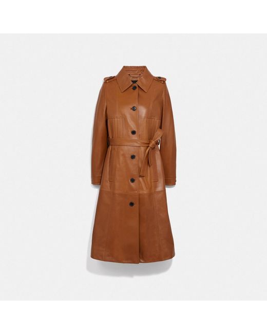 Coach Striped Leather Trench in