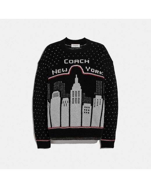 Coach Holiday Cityscape Intarsia Sweater in