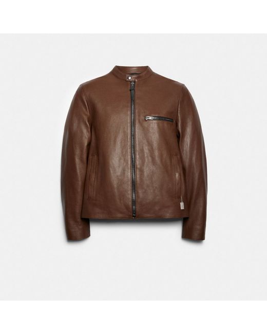 Coach Leather Racer Jacket in