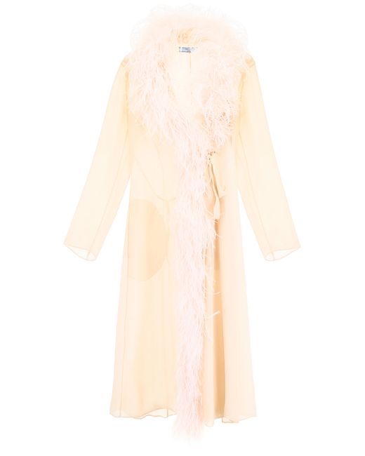 Prada robe with feathers