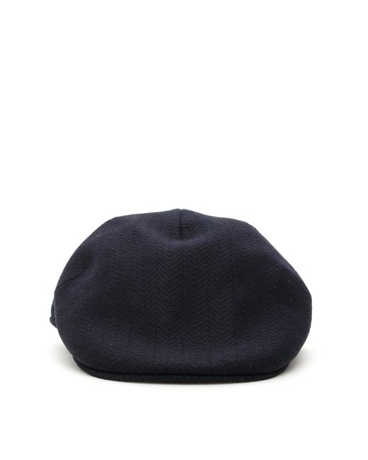 Tagliatore PHIL FLAT CAP Black Blue Wool Cotton