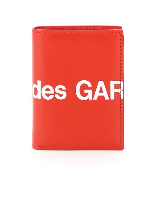 Comme Des Garçons SMALL BIFOLD WALLET WITH HUGE LOGO White