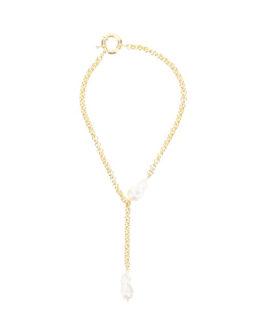 Timeless Pearly CHAIN NECKLACE WITH PENDANT AND PEARLS Gold White