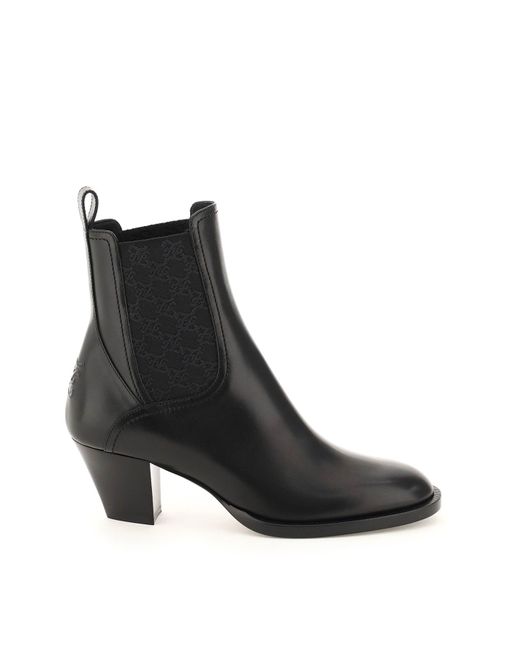 Fendi KARLIGRAPHY LEATHER ANKLE BOOTS Leather Cotton