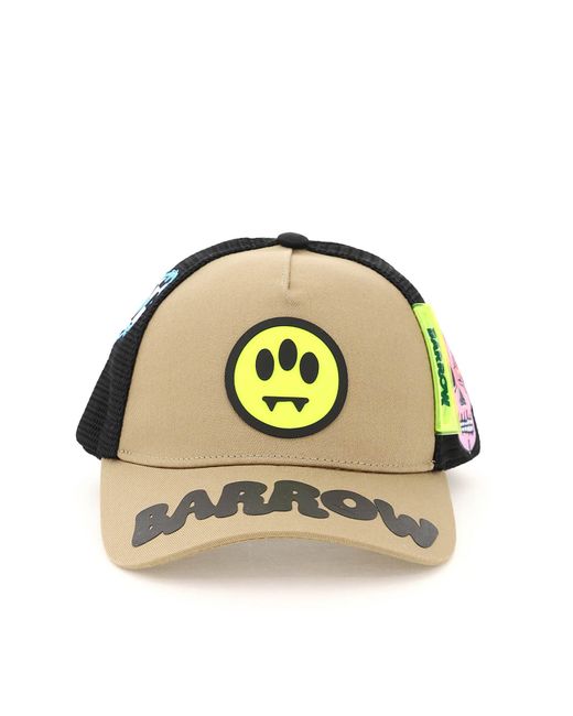 Barrow TRUCKER CAP WITH LOGO AND PATCH Beige Black Cotton Technical
