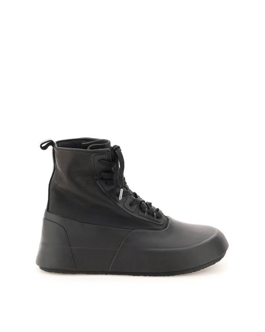 Ambush RUBBER AND LEATHER HI-TOP SNEAKERS Leather Technical