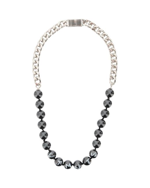Vtmnts CHAIN NECKLACE WITH PEARLS Black