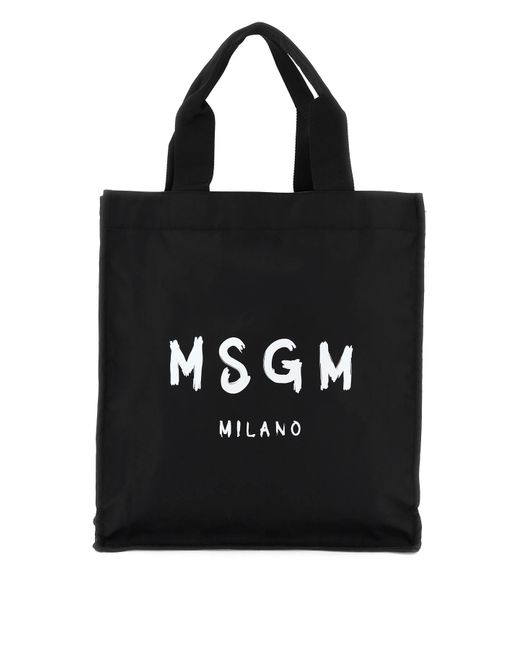 Msgm Brushed Logo Tote Bag