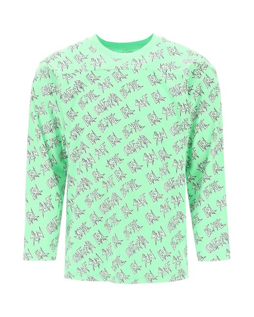 Erl Waffle Long Sleeved T-Shirt With All-Over Print