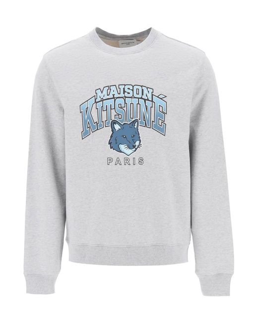 Maison Kitsuné Crew-Neck Sweatshirt With Campus Fox Print