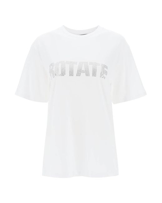 Rotate Crew-Neck T-Shirt With Crystal Logo