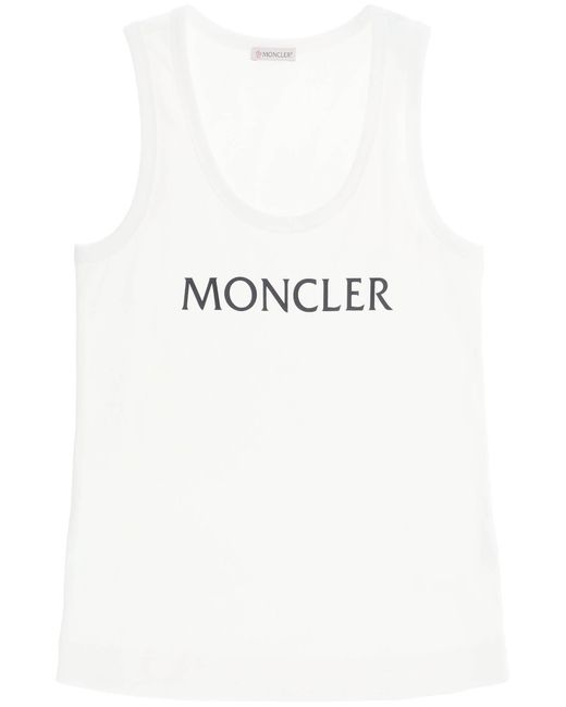Moncler Logo Print Ribbed Tank Top