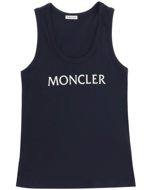 Moncler Logo Print Ribbed Tank Top