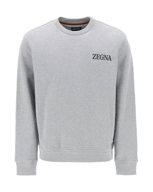 Z Zegna Crew-Neck Sweatshirt With Flocked Logo