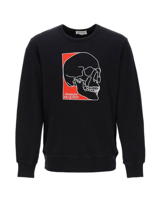 Alexander McQueen Crew-neck sweatshirt with skull embroidery