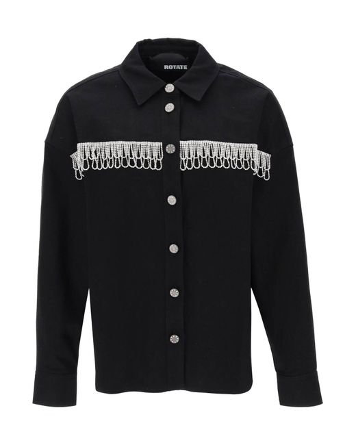Rotate Overshirt with crystal fringes