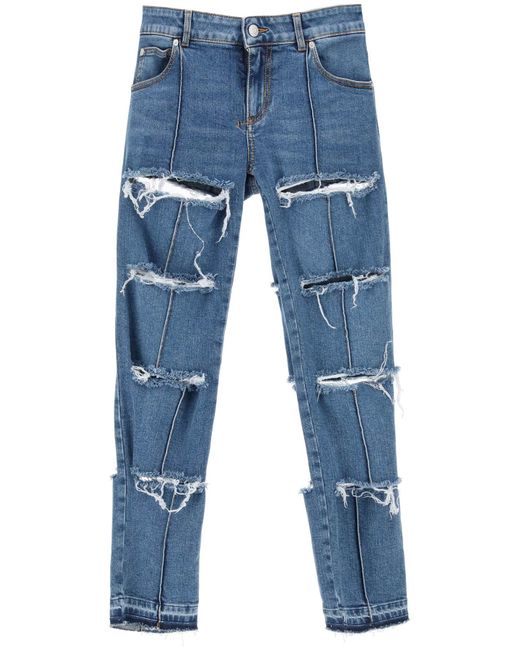 Alexander McQueen Slim fit slashed jeans