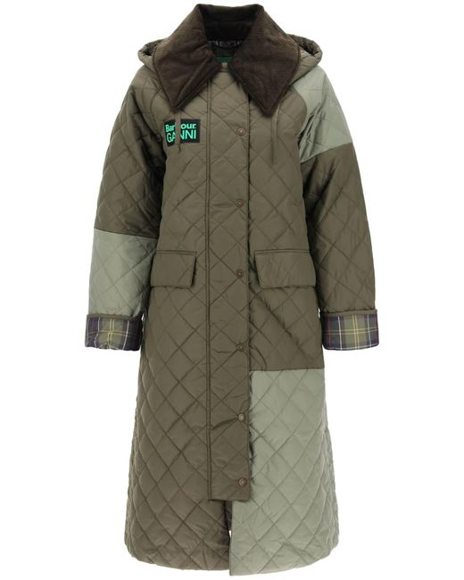 Barbour X Ganni Burghley quilted trench coat