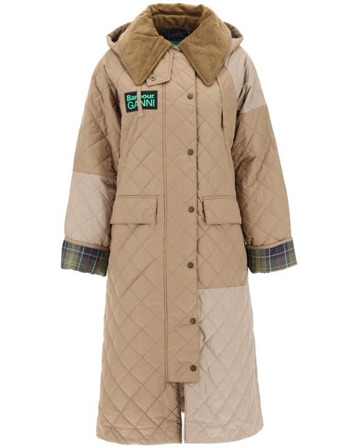 Barbour X Ganni Burghley quilted trench coat