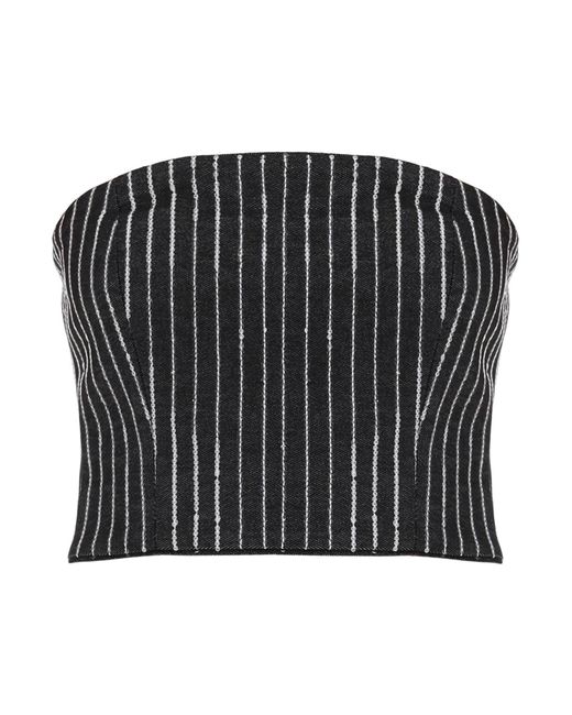 Rotate Cropped top with sequined stripes