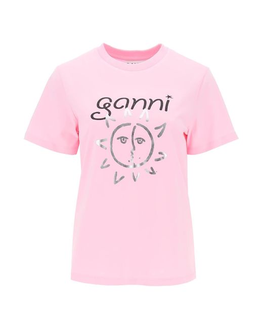 Ganni Crew-neck T-shirt with print