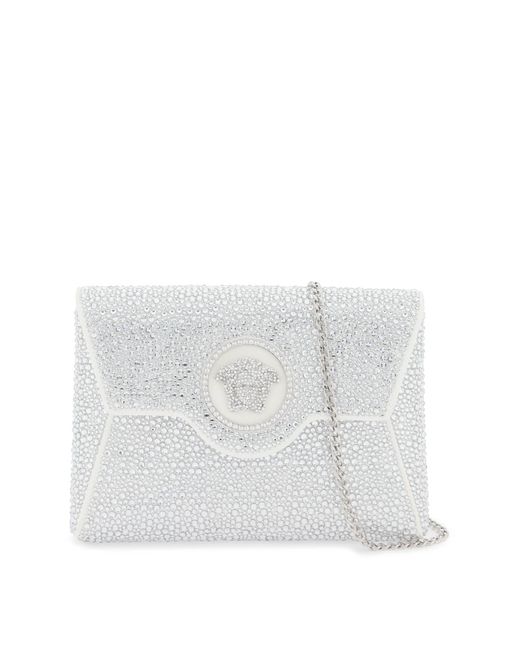 Versace La Medusa envelope clutch with crystals