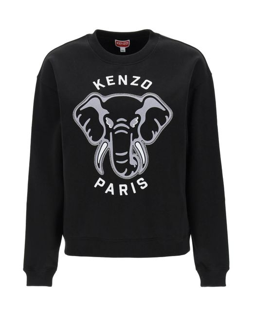 Kenzo Varsity Jungle Elephant Embroidered Sweatshirt
