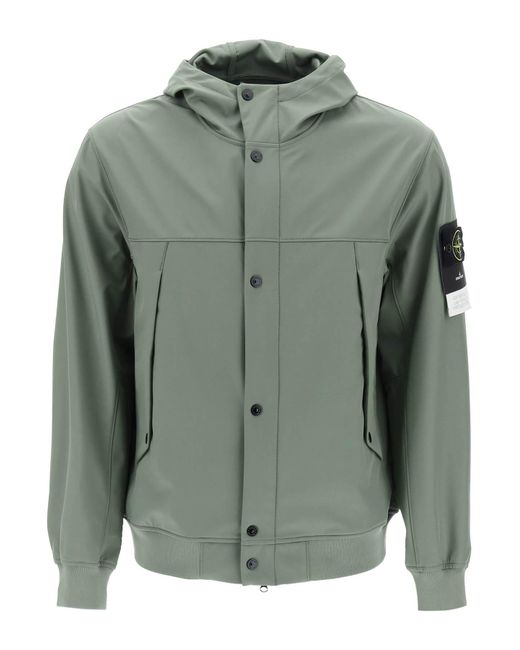 Stone Island Light Soft Shell-R hooded jacket