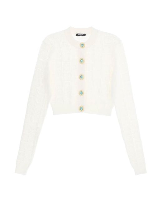 Balmain Cropped cardigan with jewel buttons