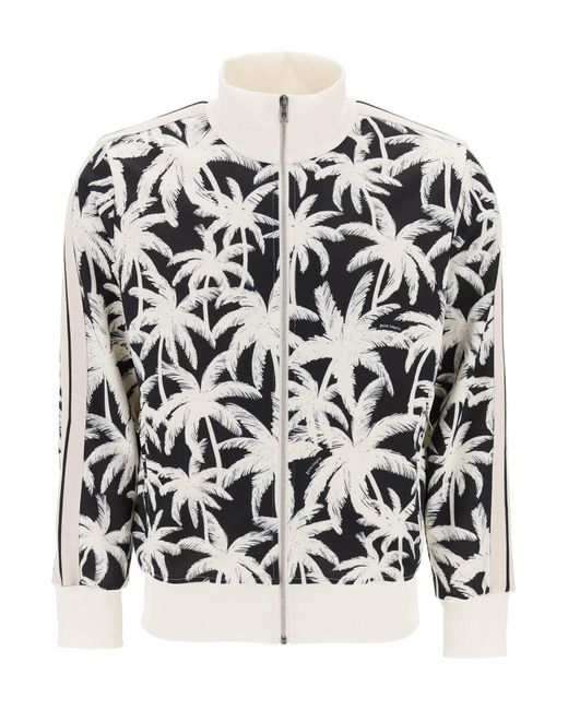 Palm Angels Zip-up sweatshirt with palms print