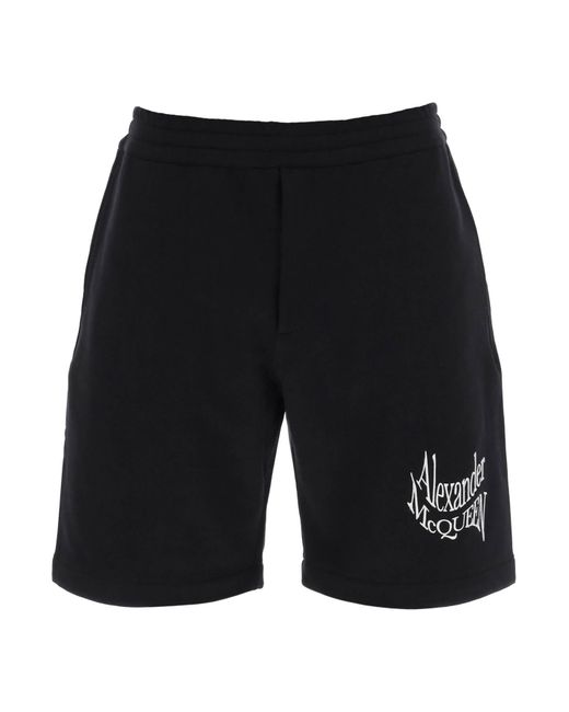 Alexander McQueen Warped logo sweat shorts