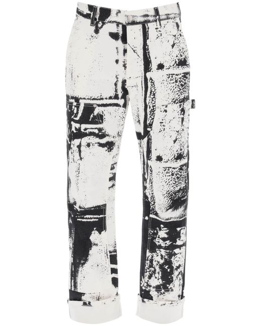 Alexander McQueen Fold print workwear jeans