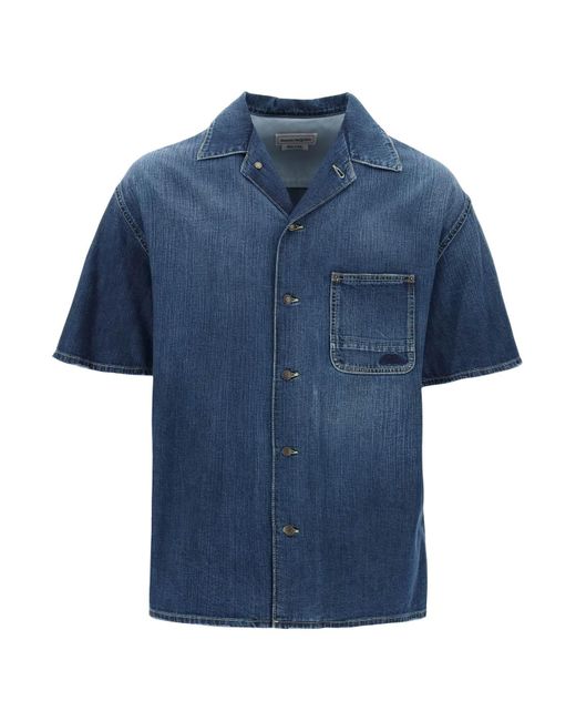 Alexander McQueen Organic denim short sleeve shirt