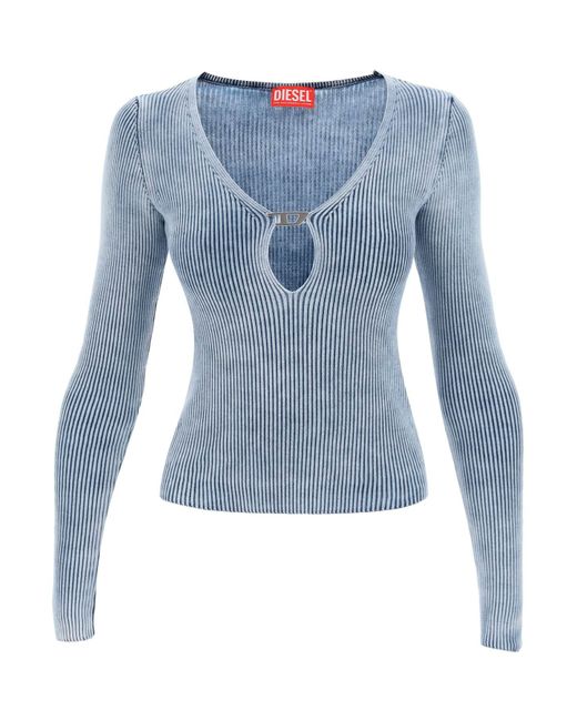 Diesel M-Teri ribbed sweater with logo plaque